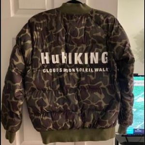 Adidas camo puffer coat Pharrell Williams collab